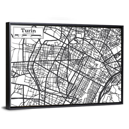 Turin City Map Wall Art