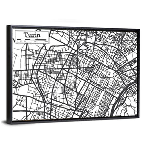 Turin City Map Wall Art