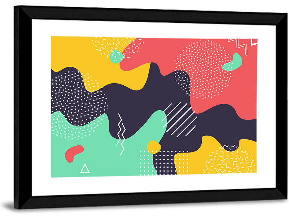 Liquid Splashes Geometric Pattern Wall Art