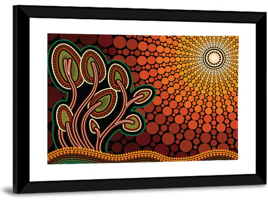 Tree On The Hill Illustration Wall Art