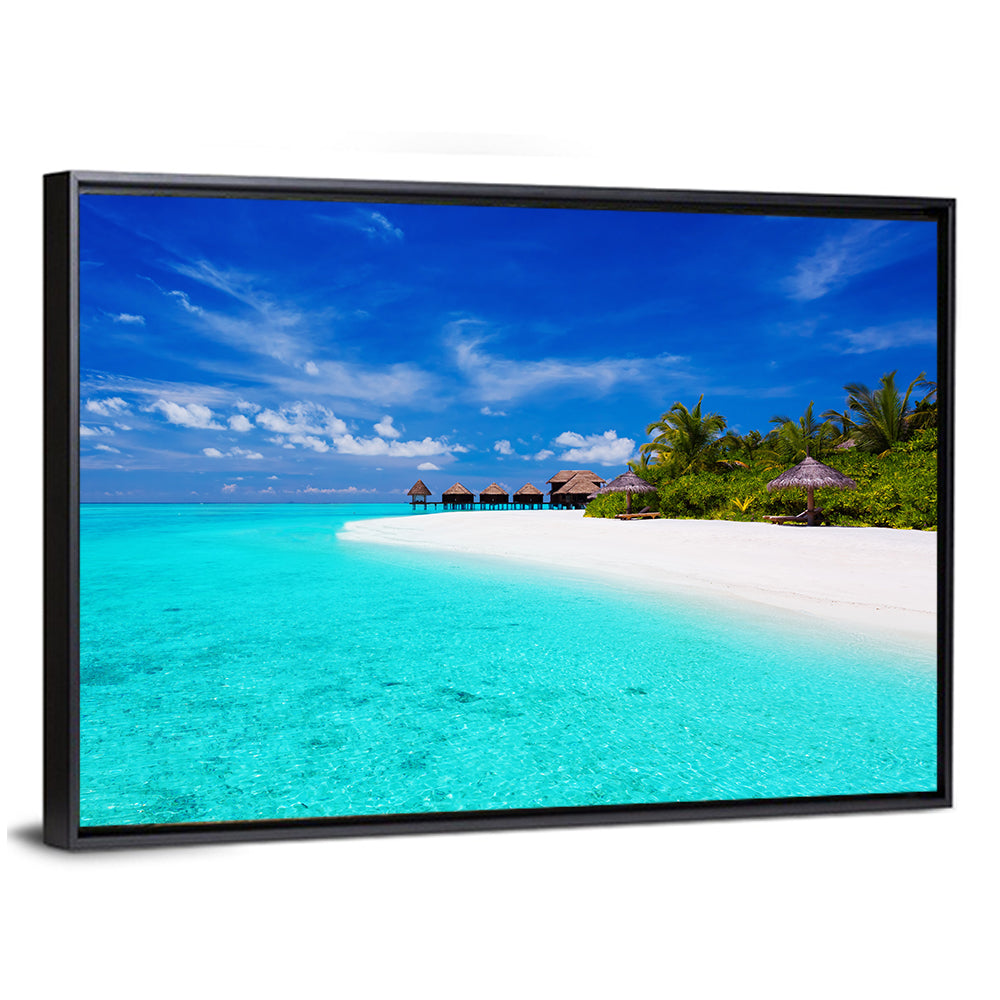 Turquoise Island with Water Bungalows Wall Art