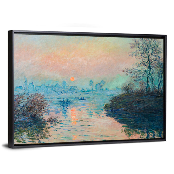 Monet River at Sunset Wall Art as a framed canvas