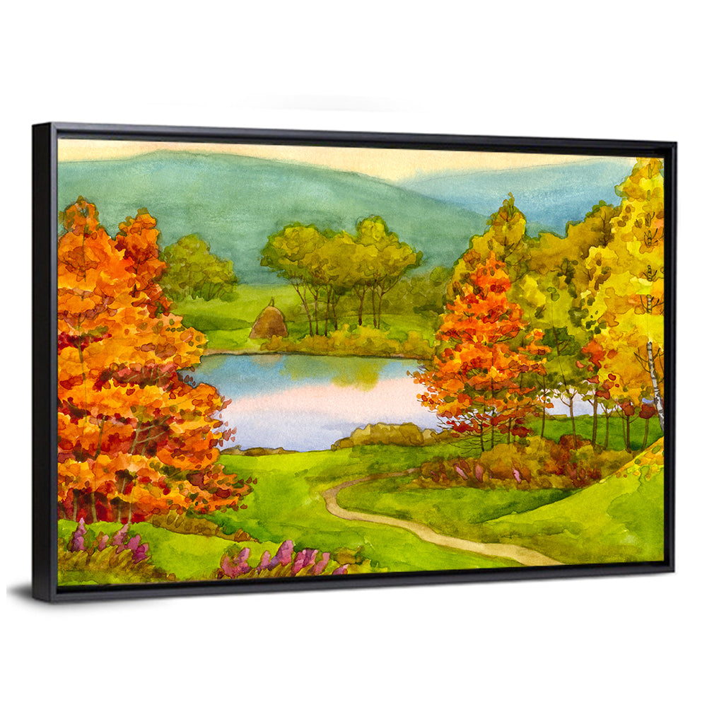 Autumn Calm Lake Wall Art