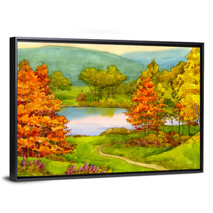 Autumn Calm Lake Wall Art