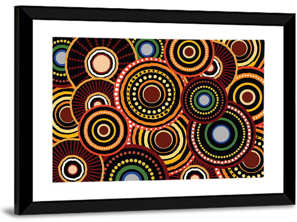 Earthy Concentric Circles Pattern Wall Art