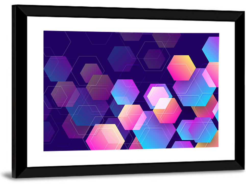 Translucent Hexagon Pattern Wall Art
