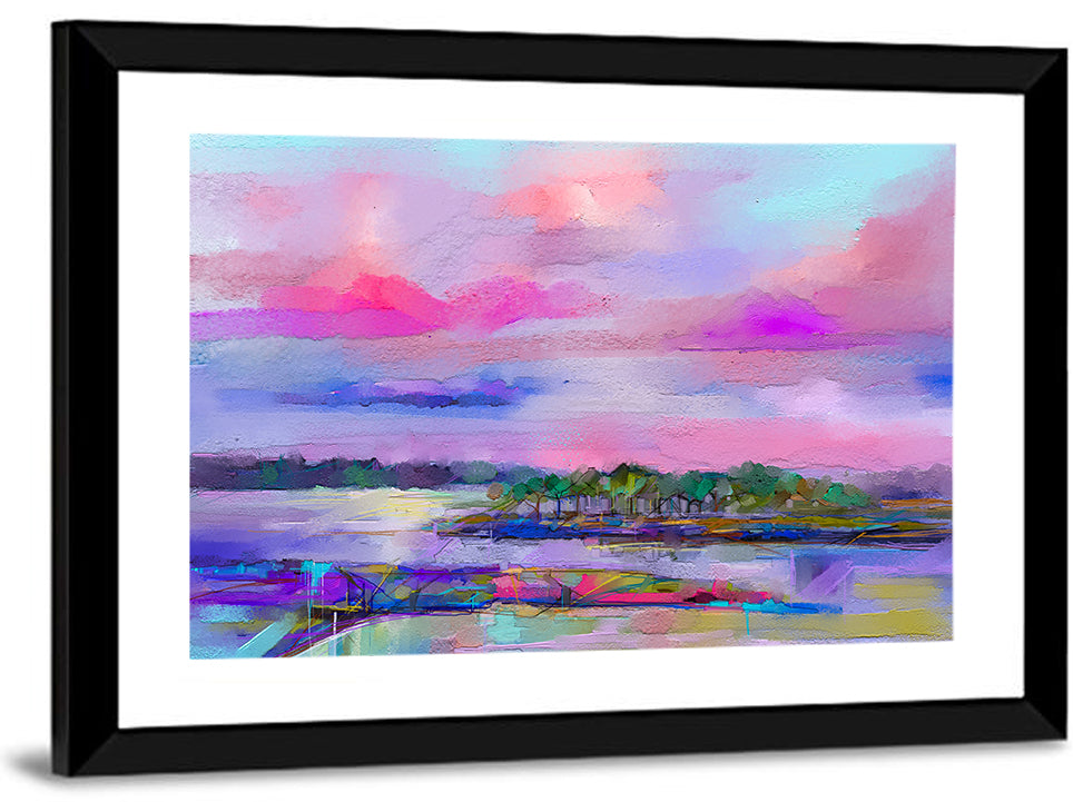 Dusk Meadow Reflection Wall Art
