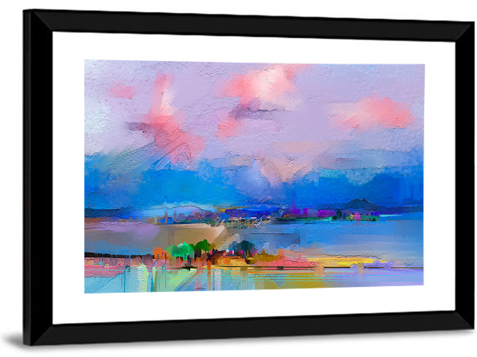 Semi Abstract Meadow at Dusk Wall Art