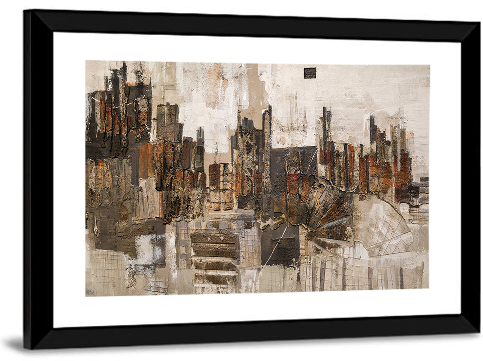 Brushstroke City Skyline Wall Art