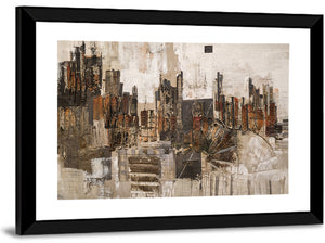 Brushstroke City Concept Wall Art