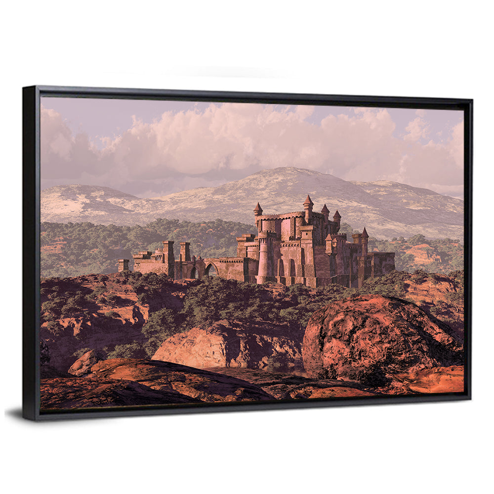 Medieval Fortress on Rocky Plateau Wall Art