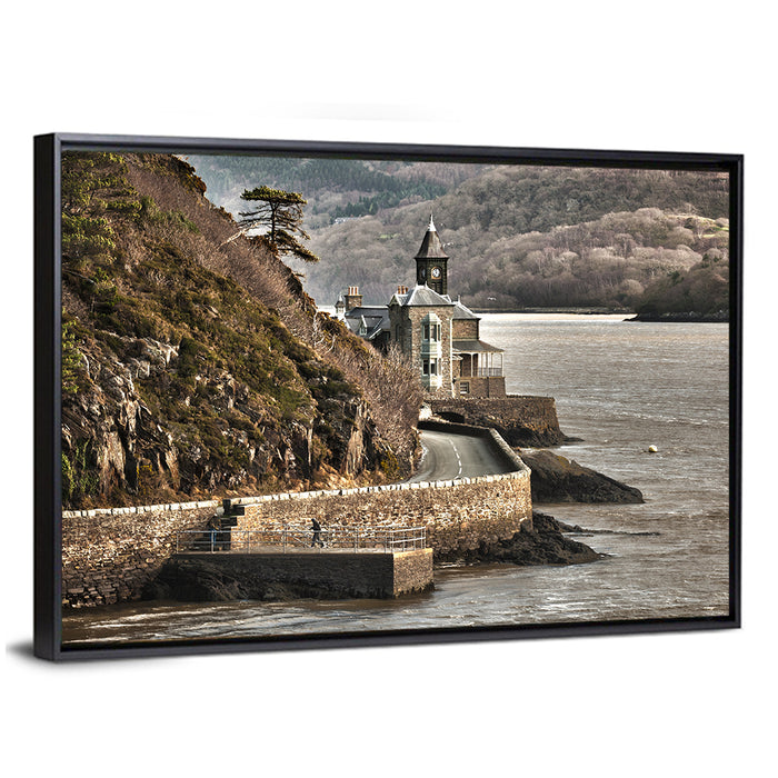 Barmouth Clock Tower Coastal View Wall Art as a framed canvas