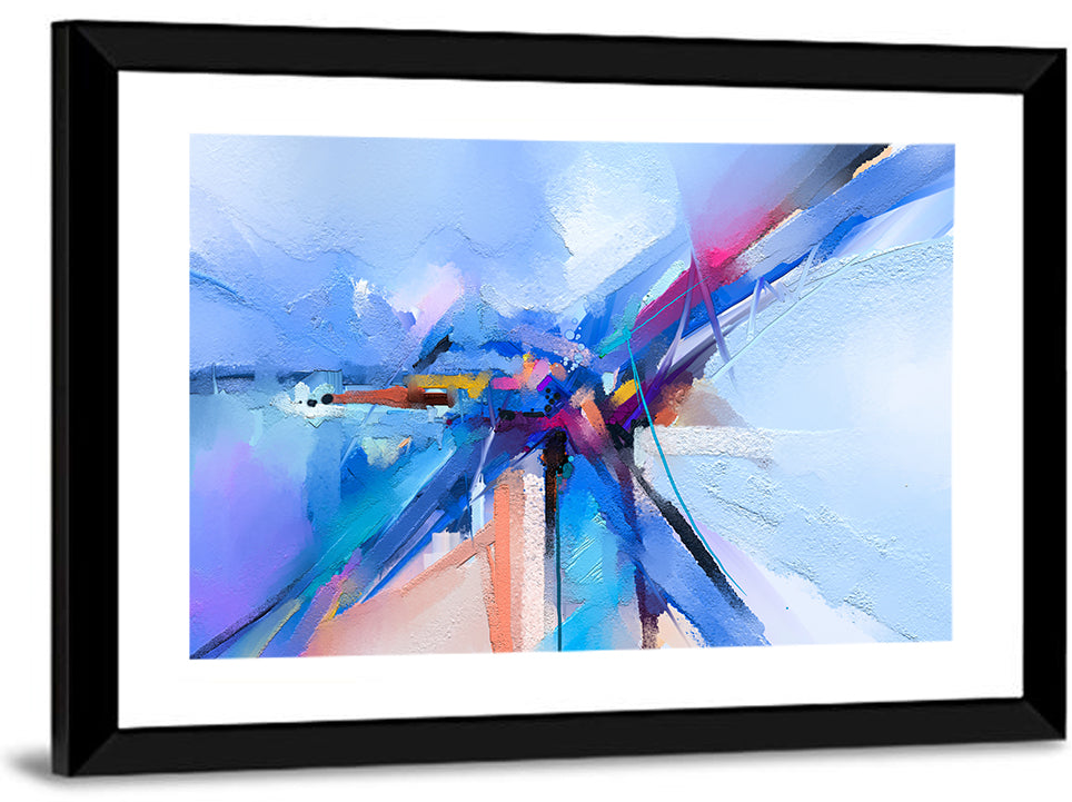 Dynamic Brushstroke Geometry Wall Art