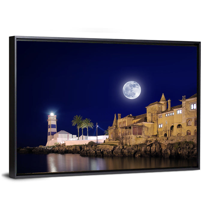 Farol De Santa Marta, Cascais Wall Art as a framed canvas