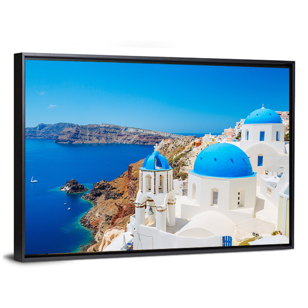 Oia Santorini Blue Domes Wall Art