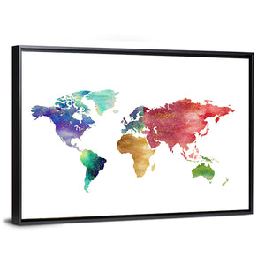 Watercolor World Map Wall Art