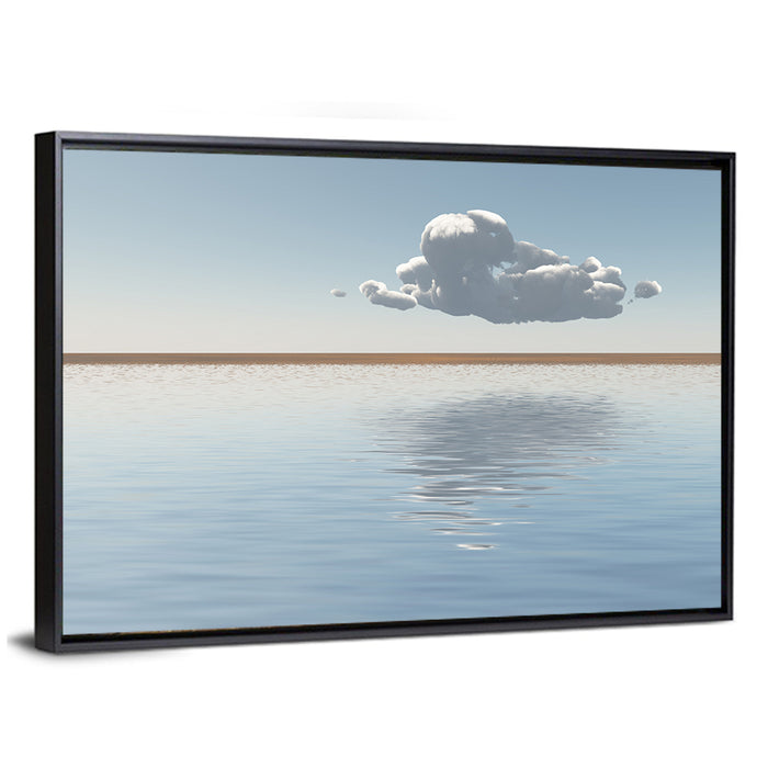 Single Cloud Reflection Wall Art as a framed canvas