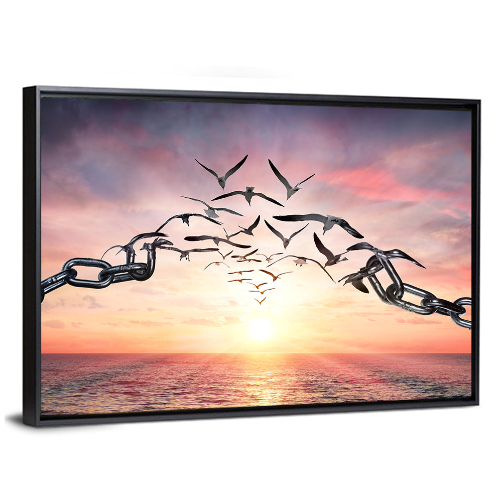 Breaking Chains at Sunset Wall Art