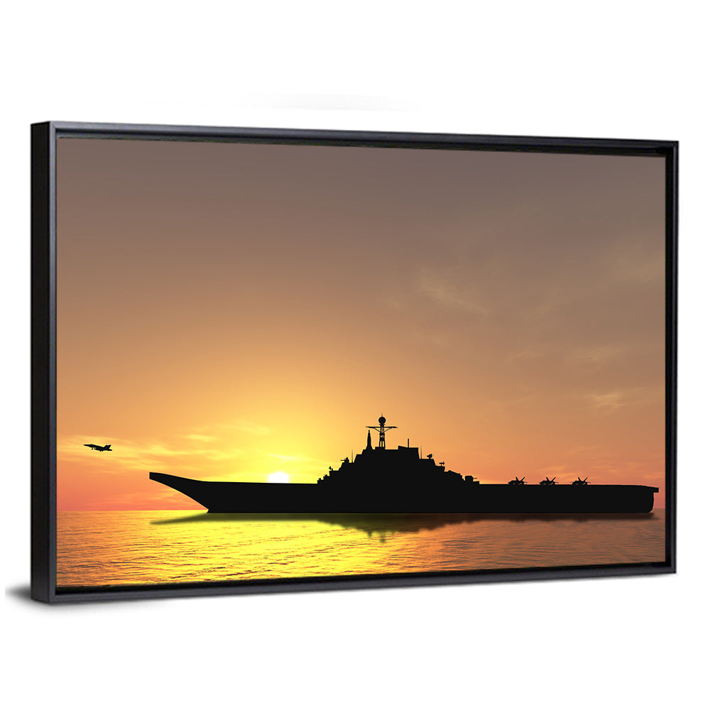 Aircraft Carrier On Sea Wall Art