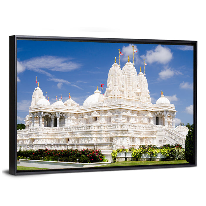 White Marble Hindu Temple, Atlanta Wall Art as a framed canvas