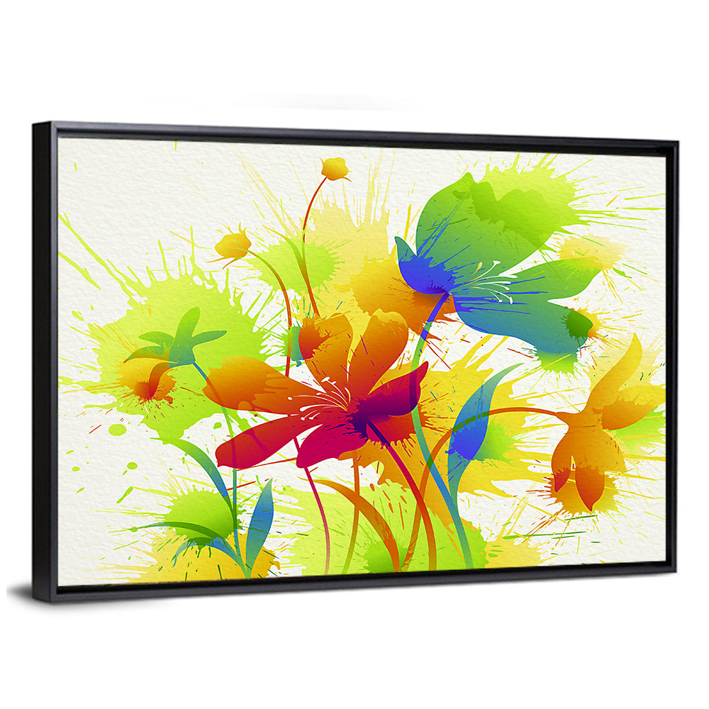 Vibrant Wildflower Watercolor Illustration Wall Art