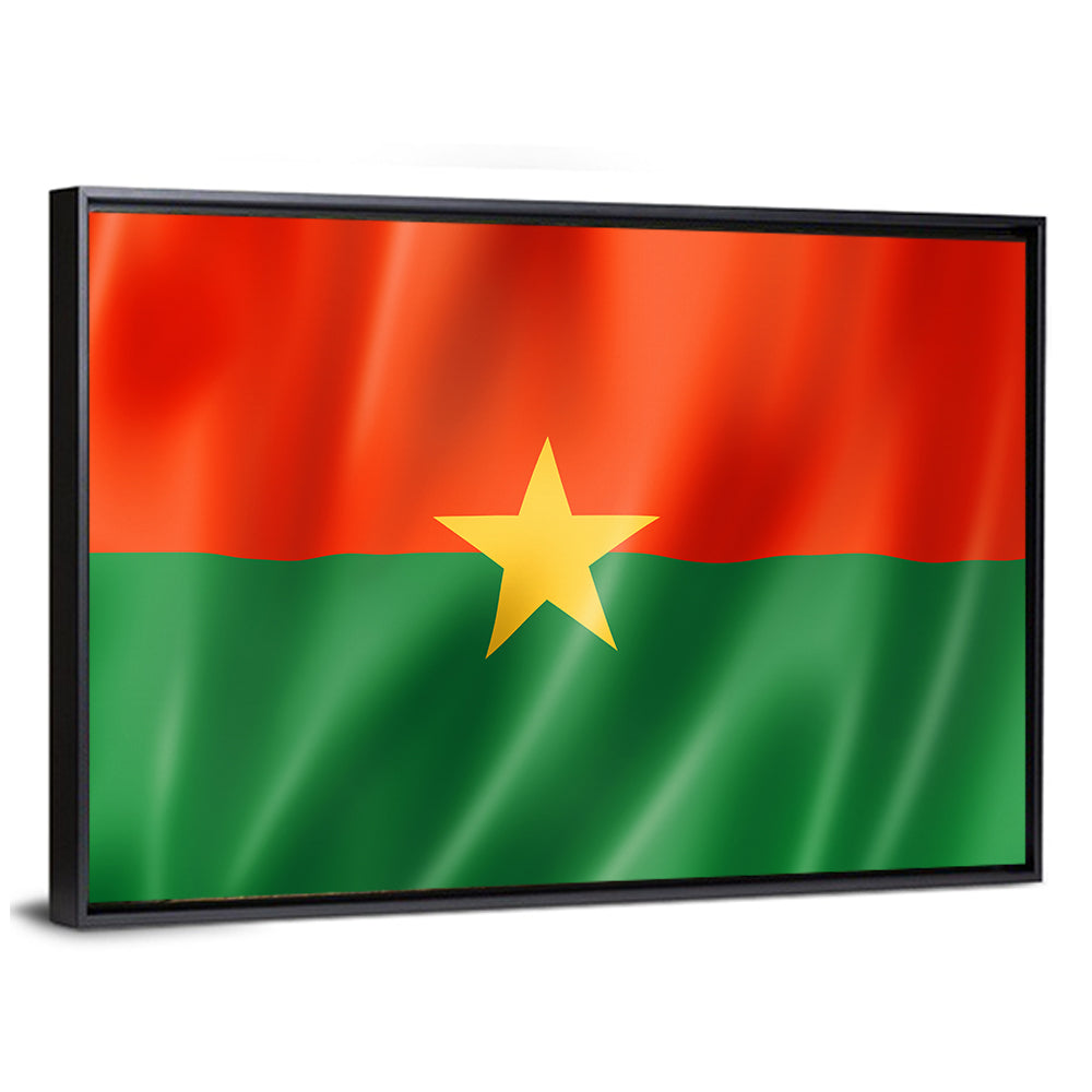 Burkina Faso Flag with Wavy Texture Wall Art