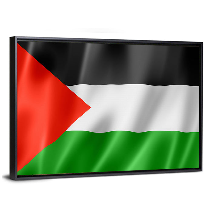 Palestine Flag Graphic Wall Art as a framed canvas