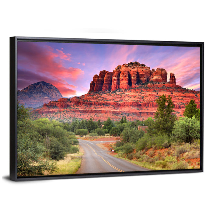 Road to Bell Rock, Sedona Wall Art as a framed canvas