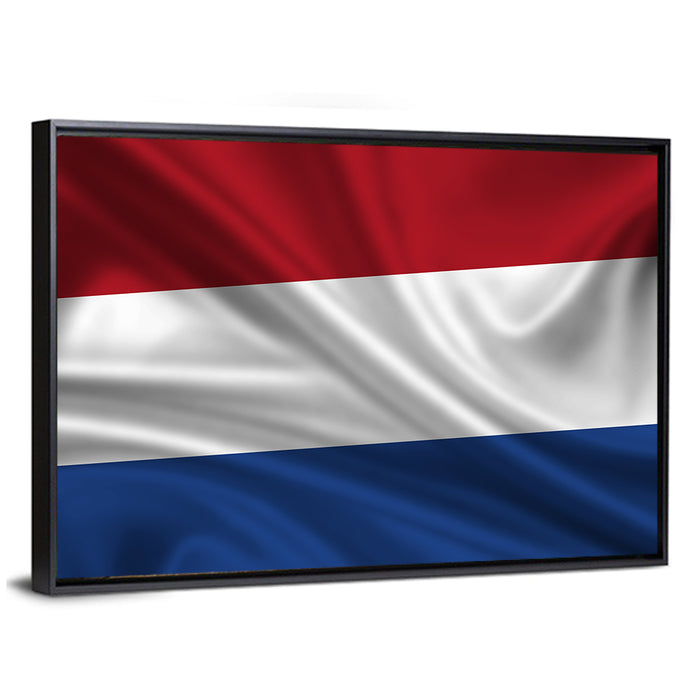 Dutch Tricolor Flag Wall Art as a framed canvas