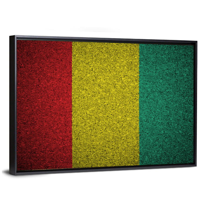 Textured Guinean Flag Wall Art as a framed canvas
