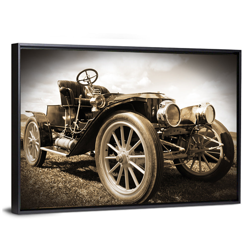 Sepia Vintage Roadster Side Profile Wall Art