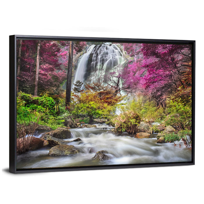 Klonglan Forest Waterfall, Thailand Wall Art as a framed canvas
