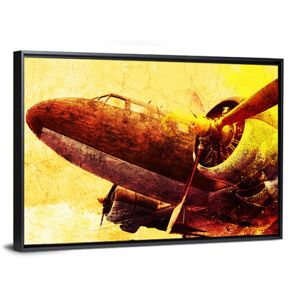 Grunge Old Military Plane Wall Art