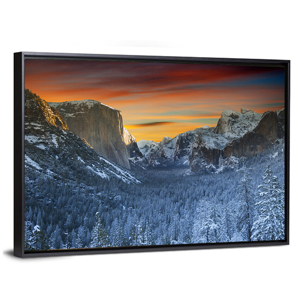 Yosemite Valley Winter Sunset Wall Art
