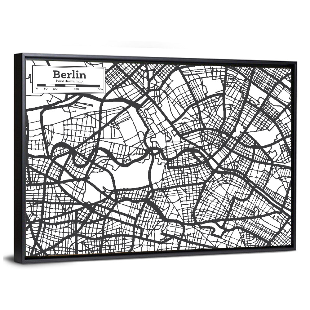 Berlin City Map Wall Art