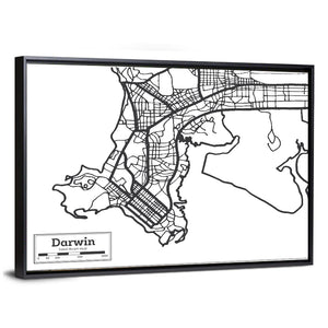 Darwin City Map Wall Art