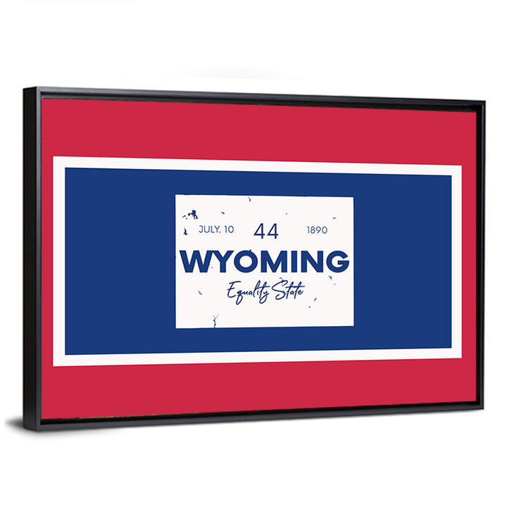 Wyoming Typographic Map Wall Art
