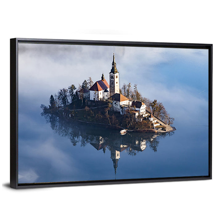 Bled Island Morning Fog Wall Art