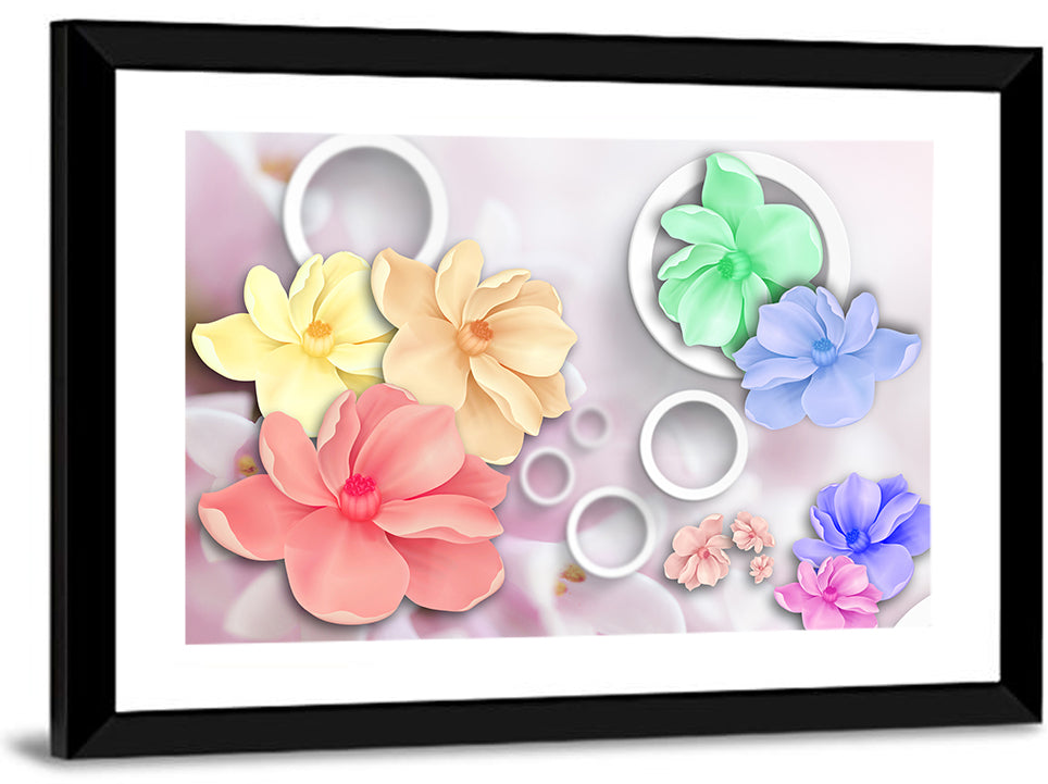 Layered Floral Circles Wall Art