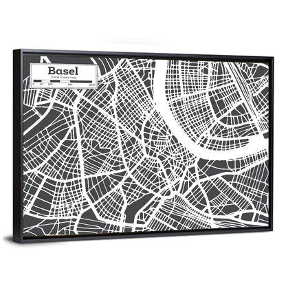 Basel City Map Wall Art