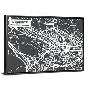 Winterthur City Map Wall Art