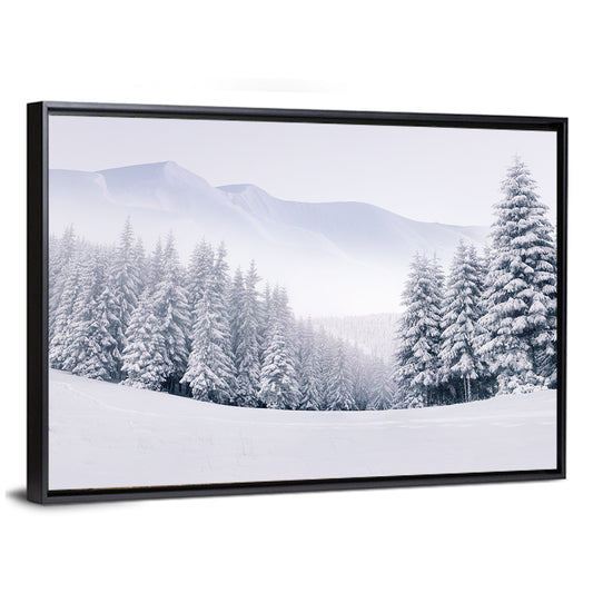 Foggy Winter Mountains Wall Art