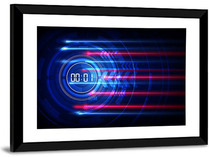 Digital Timer Concept Wall Art as a framed print