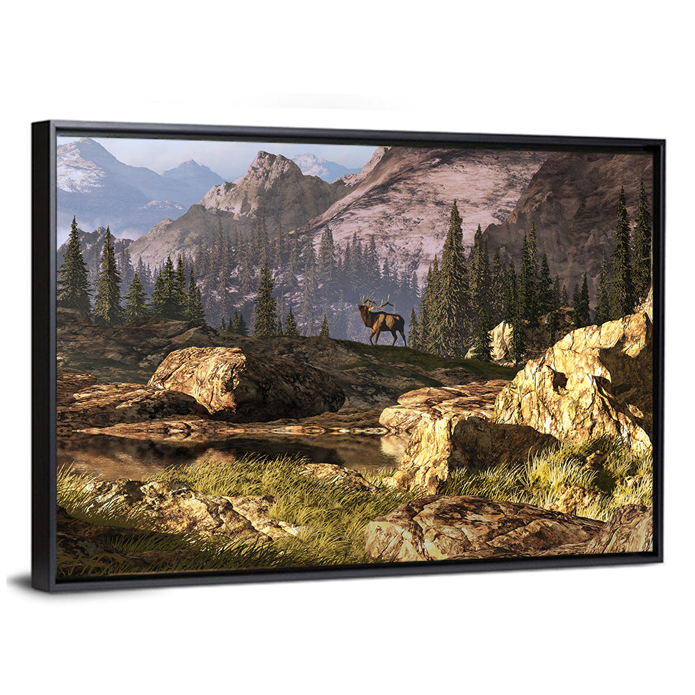 Elk in the Rocky Mountains Wall Art