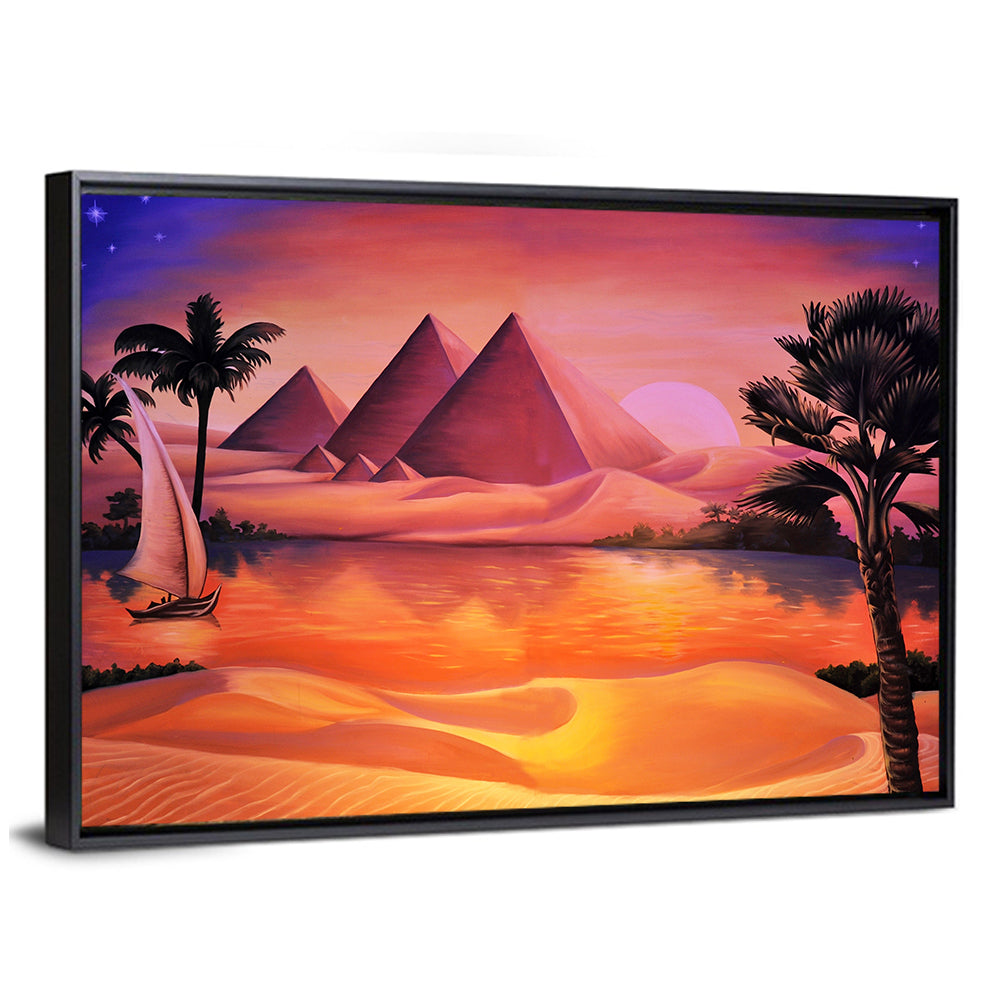 Giza Sunset Over Great Pyramids Wall Art