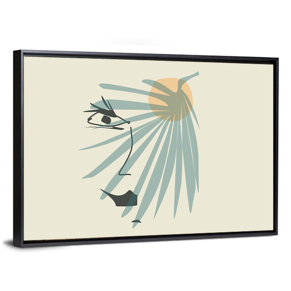 Palm Leaf Profile Line Wall Art