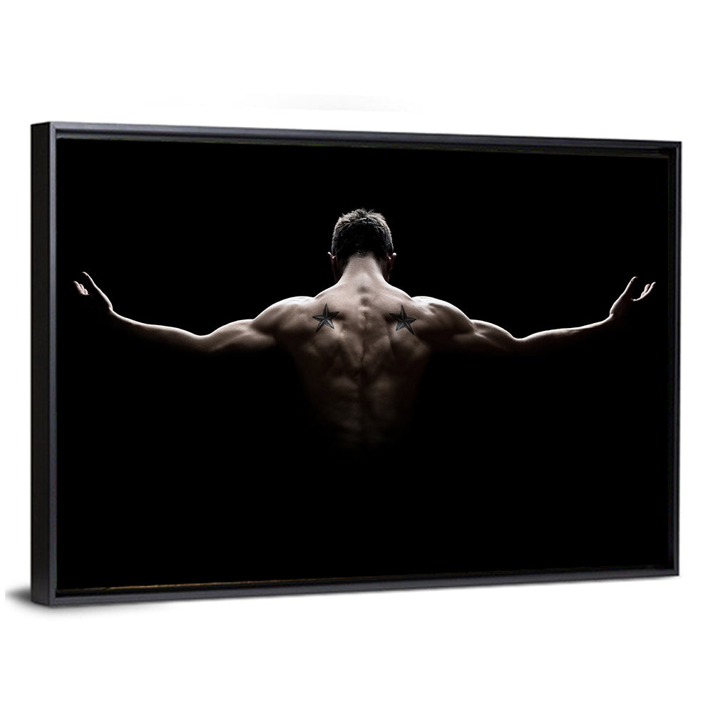 Muscular Back with Nautical Star Tattoos Wall Art