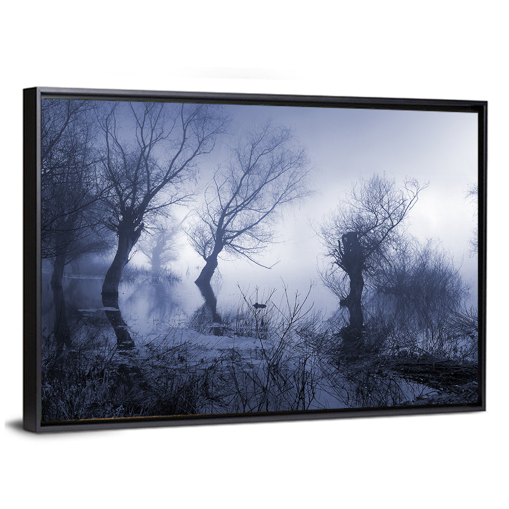 Misty Forest Lake Reflections Wall Art