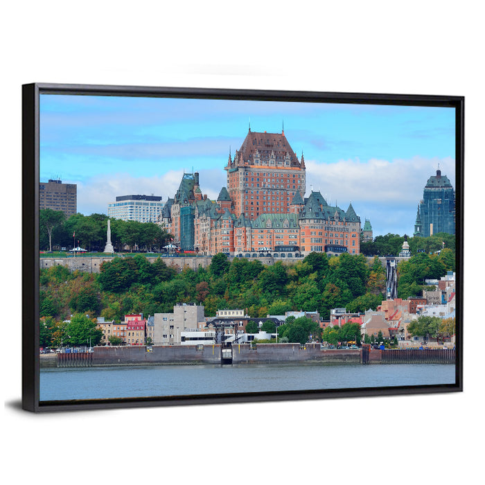 Quebec City Skyline with Chateau Frontenac Wall Art as a framed canvas
