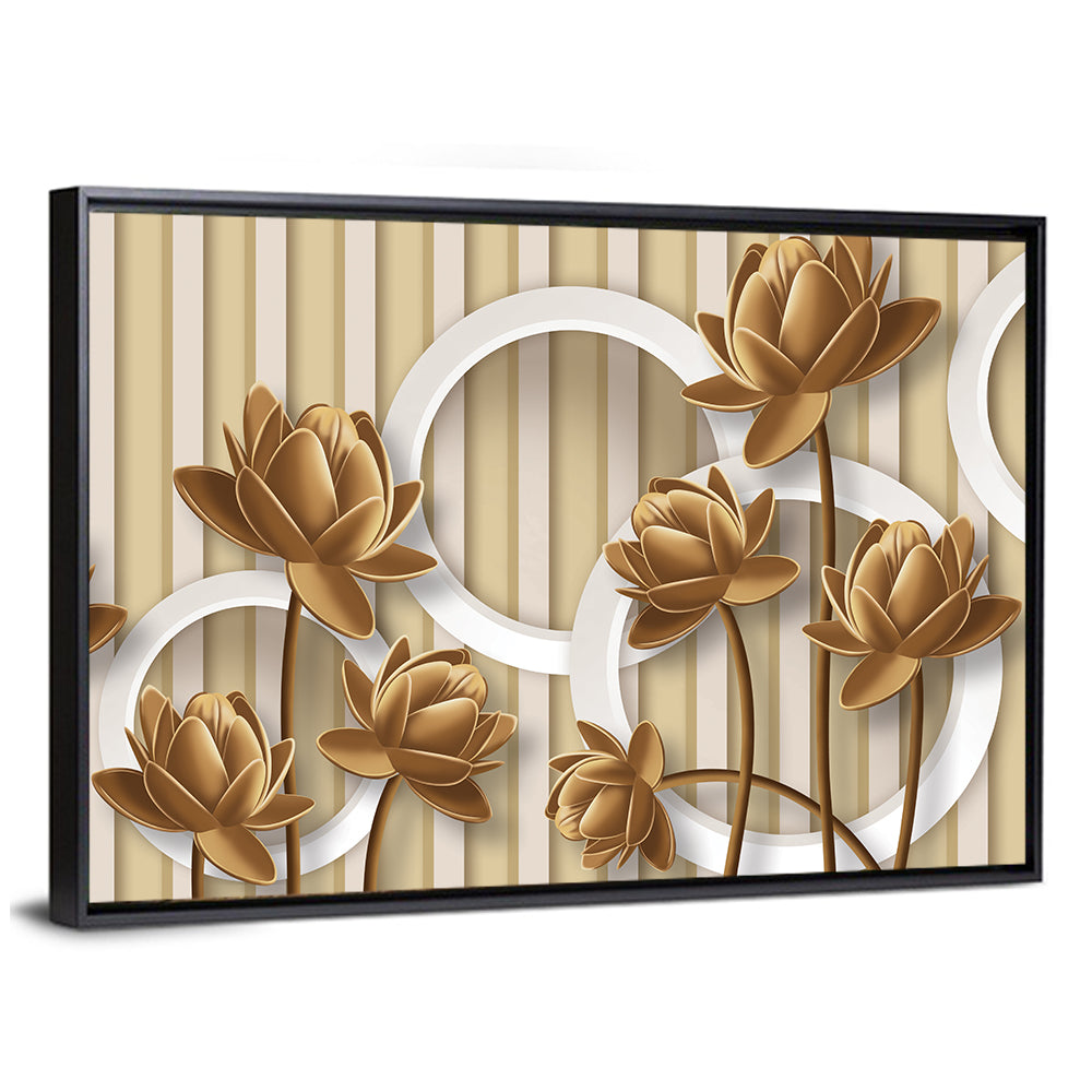 Layered Lotus and Geometric Circles Wall Art